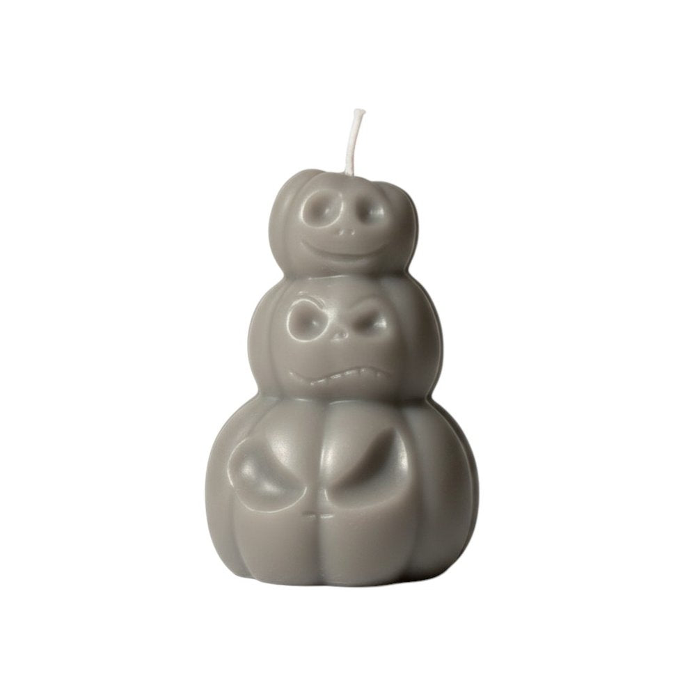 3" Gray Pumpkin And Latte Scented Dimensional Pumpkin Candle Novelty Novelty