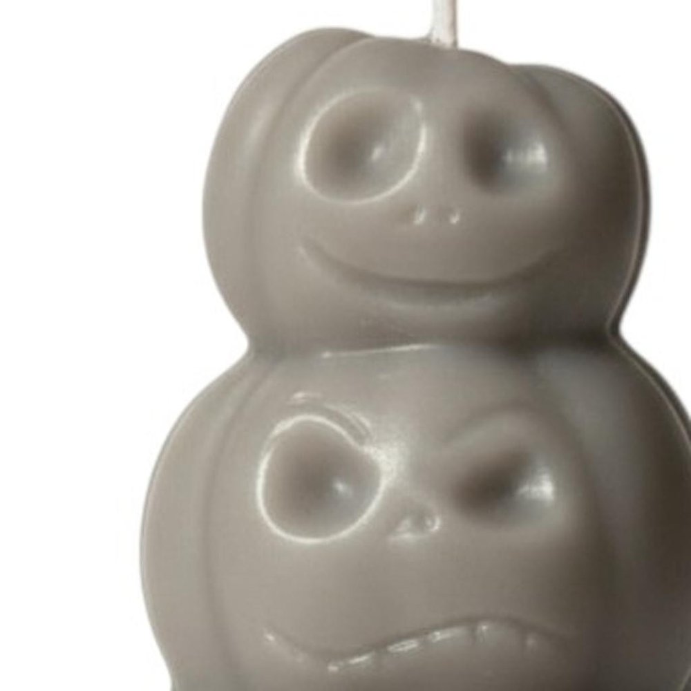 3" Gray Pumpkin And Latte Scented Dimensional Pumpkin Candle Novelty Novelty