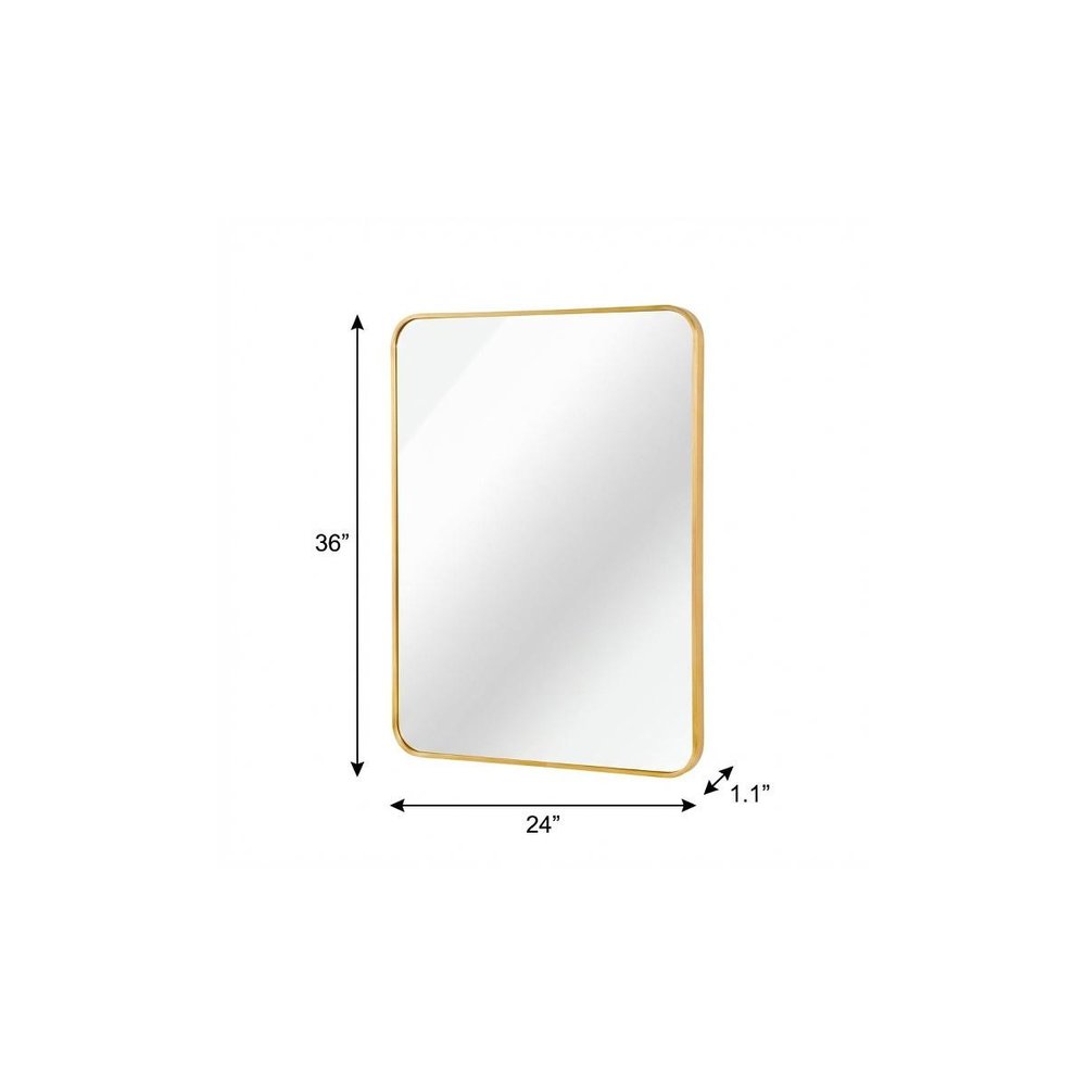 36" Gold Aluminum Framed Accent Mirror