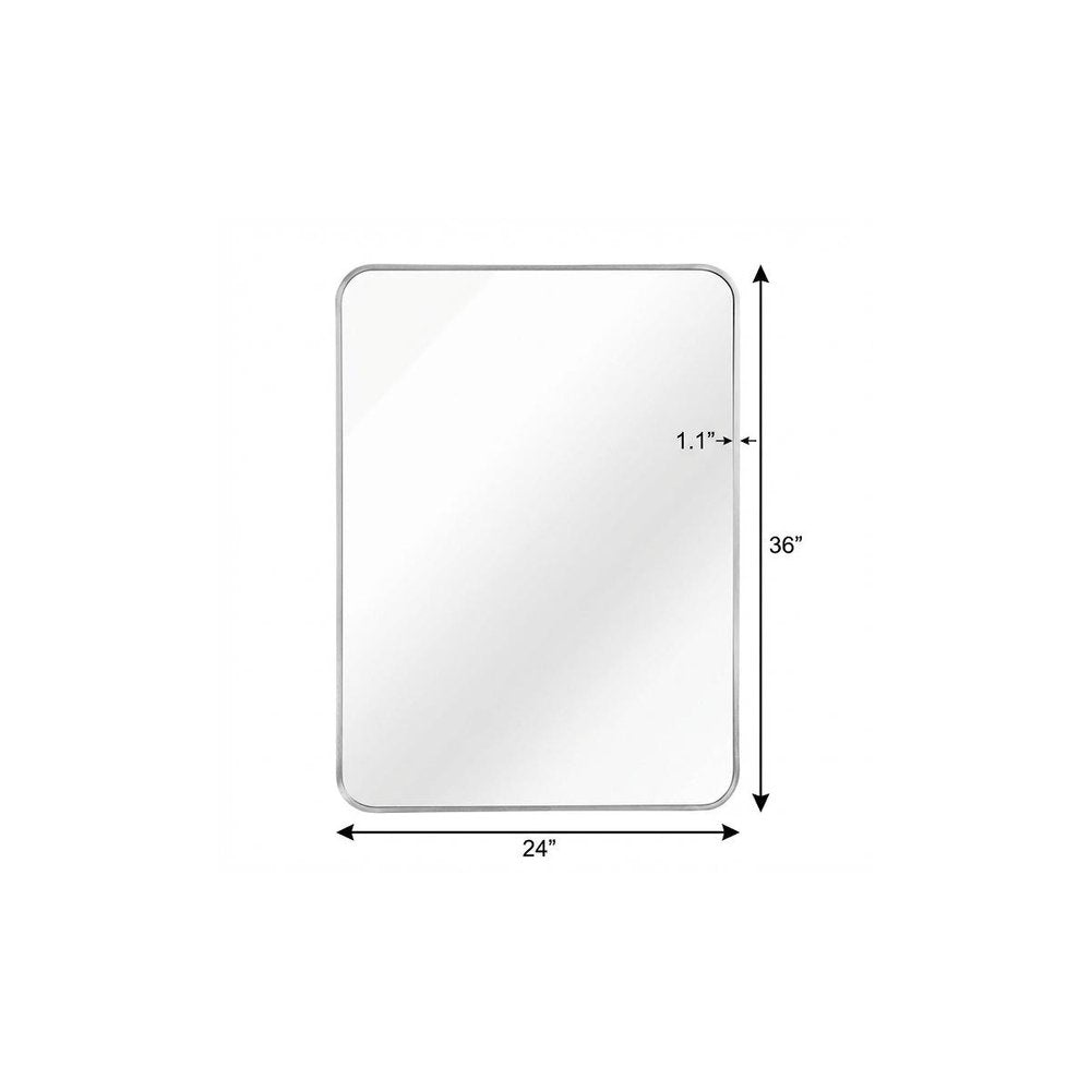 36" Silver Aluminum Framed Accent Mirror