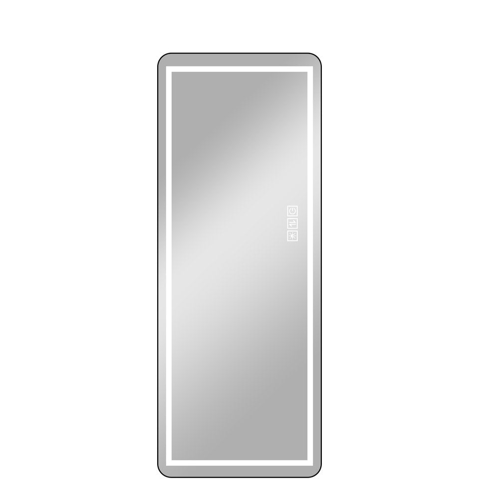 64" Black Aluminum Lighted Framed Full Length Mirror