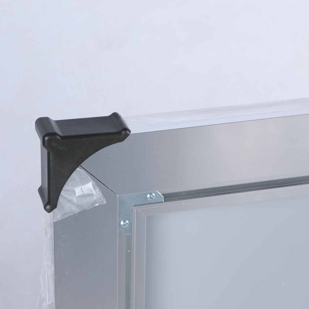 32" Silver Aluminum Lighted Framed Anti Fog Bathroom Vanity Mirror