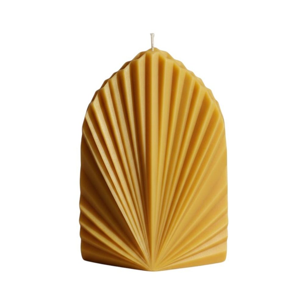6" Gold Black Ice Scented Dimensional Palm Leaf Candle