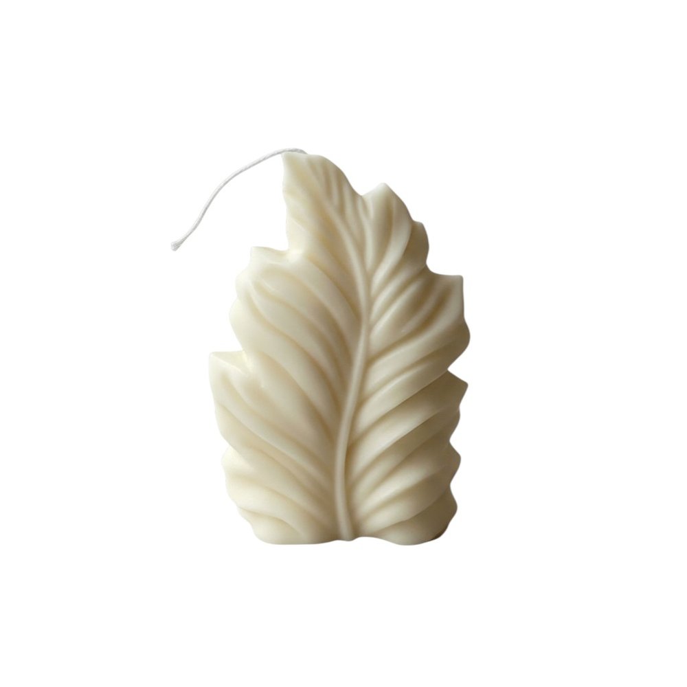 6" Ivory Unscented Dimensional Feather Candle Novelty Novelty