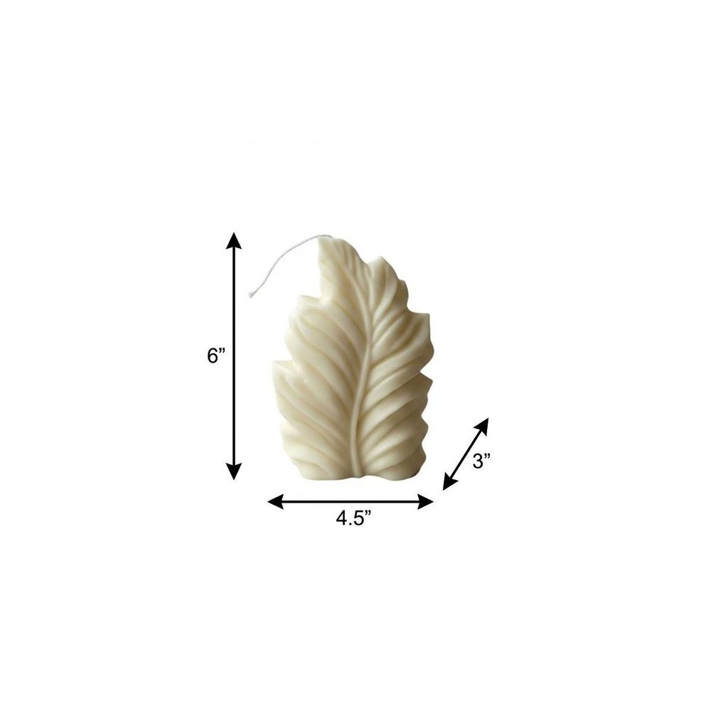 6" Ivory Black Ice Scented Dimensional Feather Candle Novelty Novelty