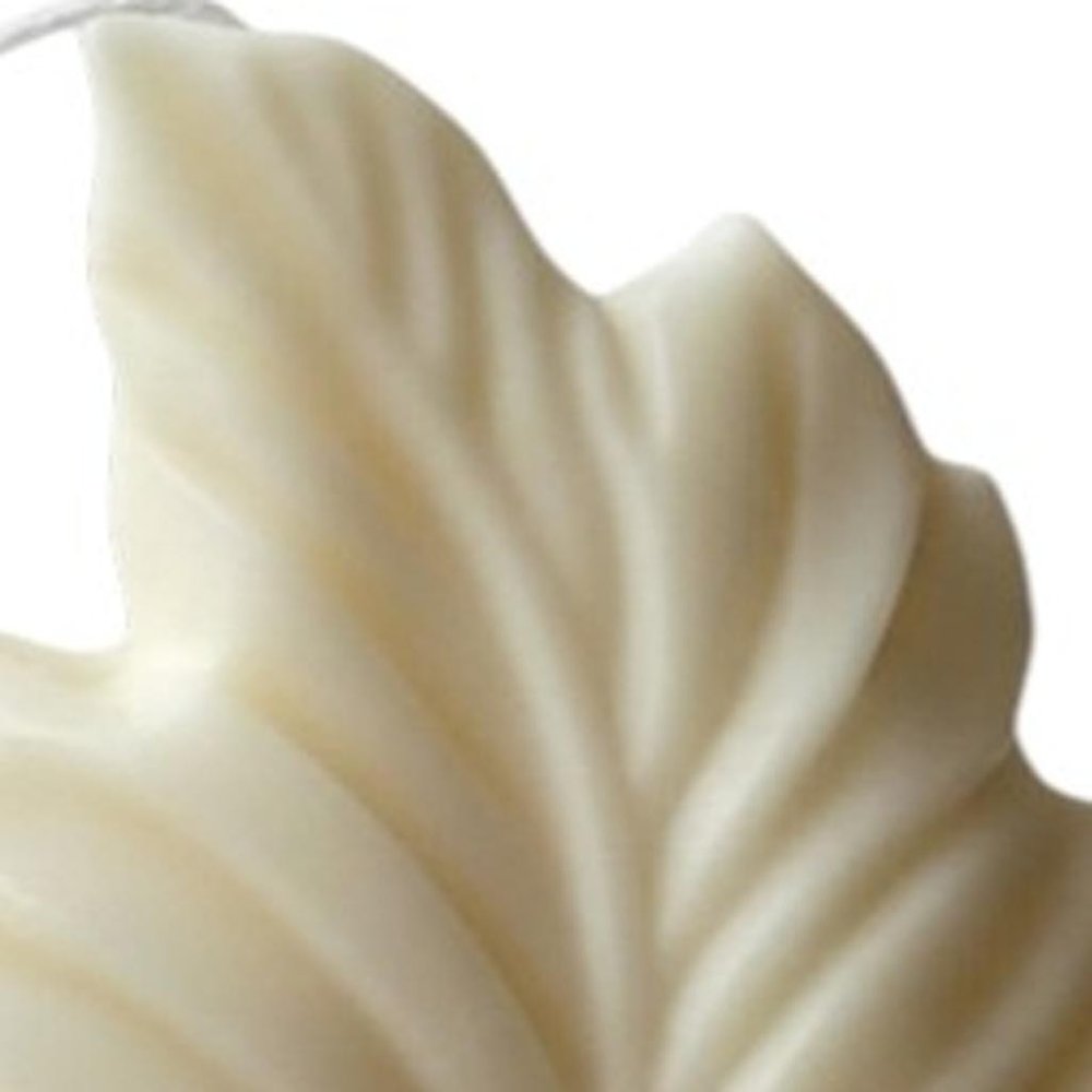 6" Ivory Black Ice Scented Dimensional Feather Candle Novelty Novelty