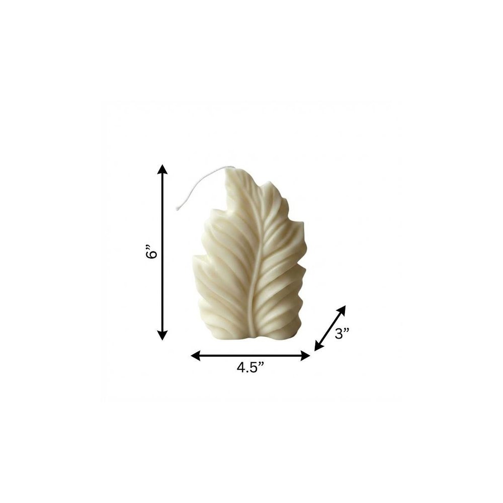 6" Ivory Black Ice Scented Dimensional Feather Candle Novelty Novelty