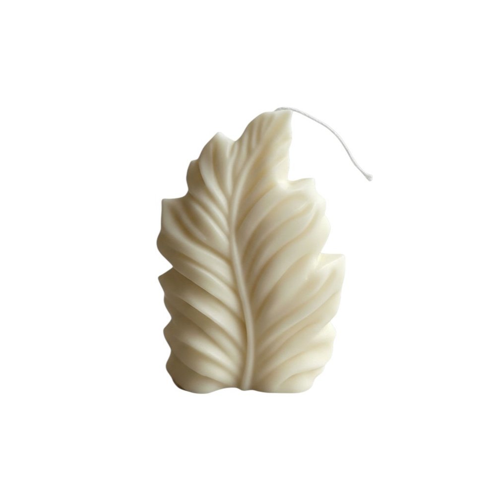 6" Ivory Black Ice Scented Dimensional Feather Candle Novelty Novelty