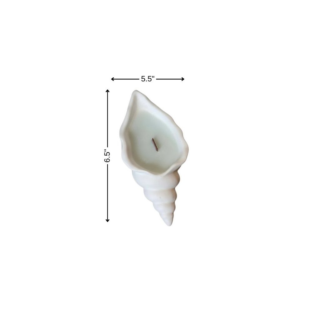 6" Light Blue Sea Salt And Orchid Scented Soy Wax Candle In White Resin Novelty Holder