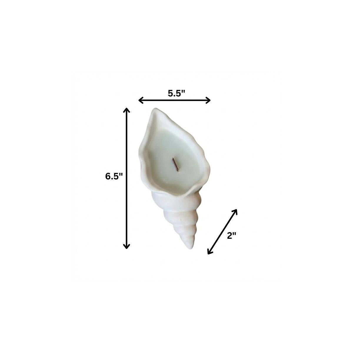 6" Light Blue High Tide Scented Soy Wax Candle In White Resin Novelty Holder