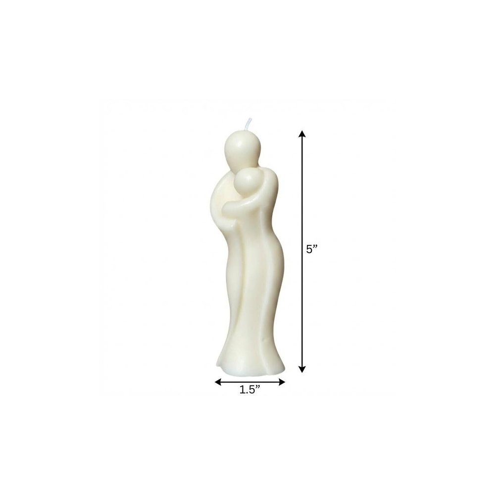 2" White Creamy Vanilla Scented Mother And Child Dimensional Candle