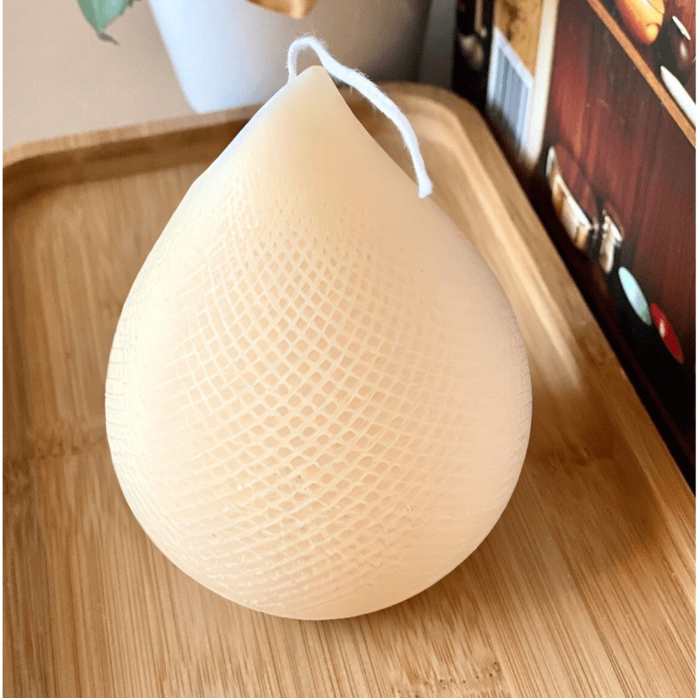 5" Peach Unscented Dimensional Teardrop Candle