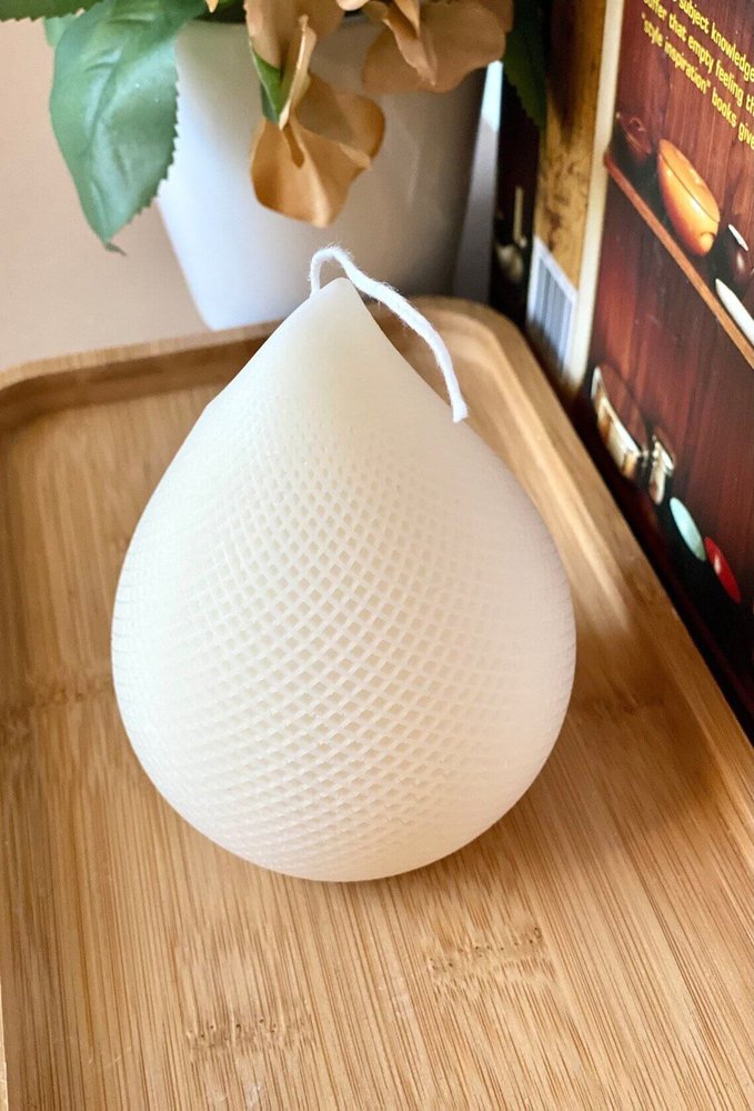 5" Ivory High Tide Scented Dimensional Teardrop Candle