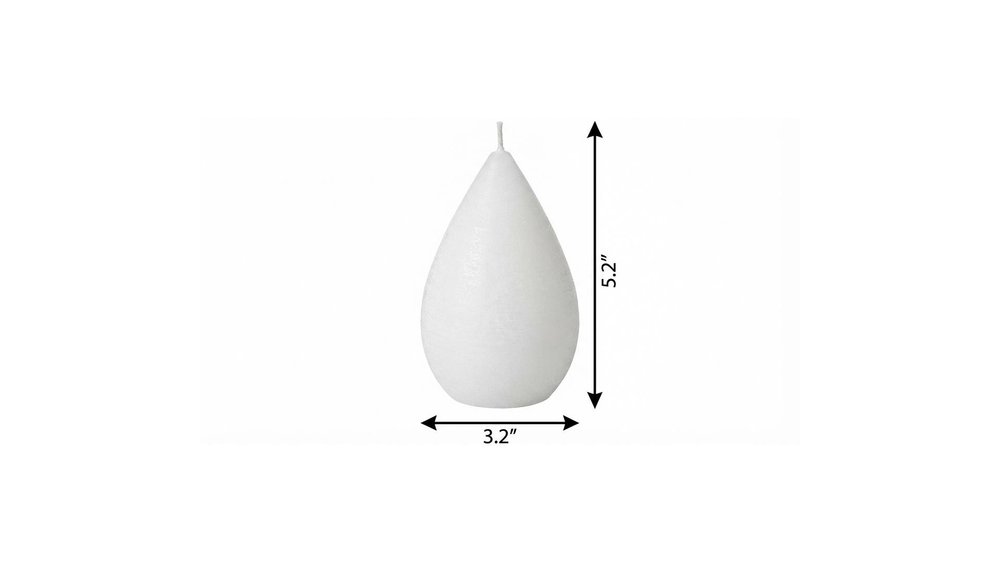 5" Ivory Black Ice Scented Dimensional Teardrop Candle Novelty Novelty
