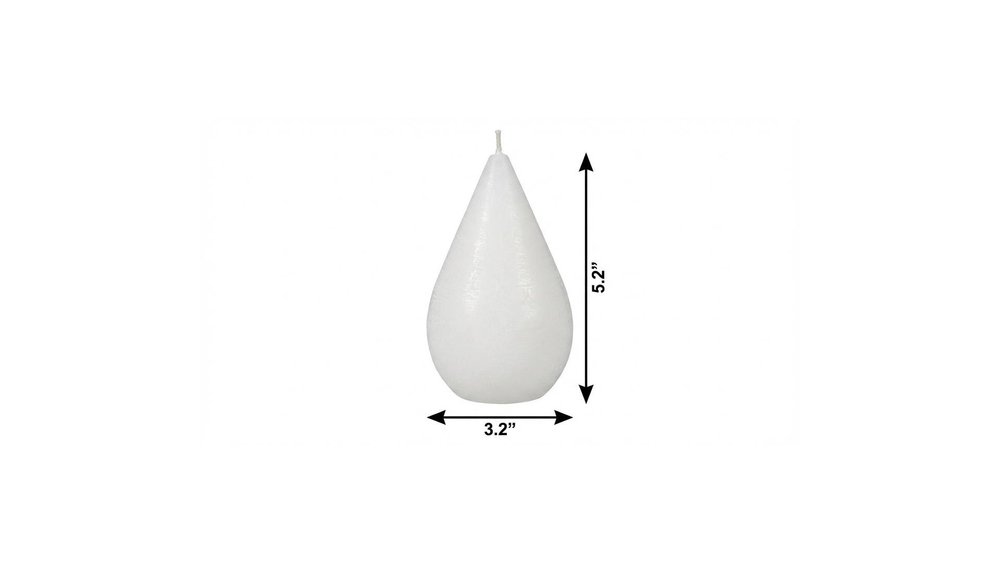 5" Ivory Black Ice Scented Dimensional Teardrop Candle