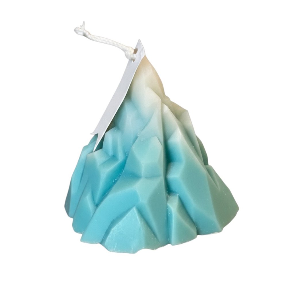 3" Blue Black Ice Scented Dimensional Iceberg Candle Novelty Novelty