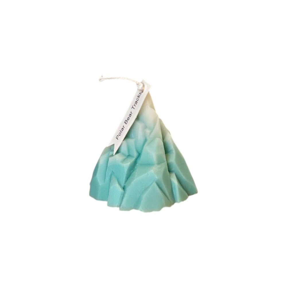 3" Blue Polar Bear Tracks Scented Dimensional Iceberg Candle