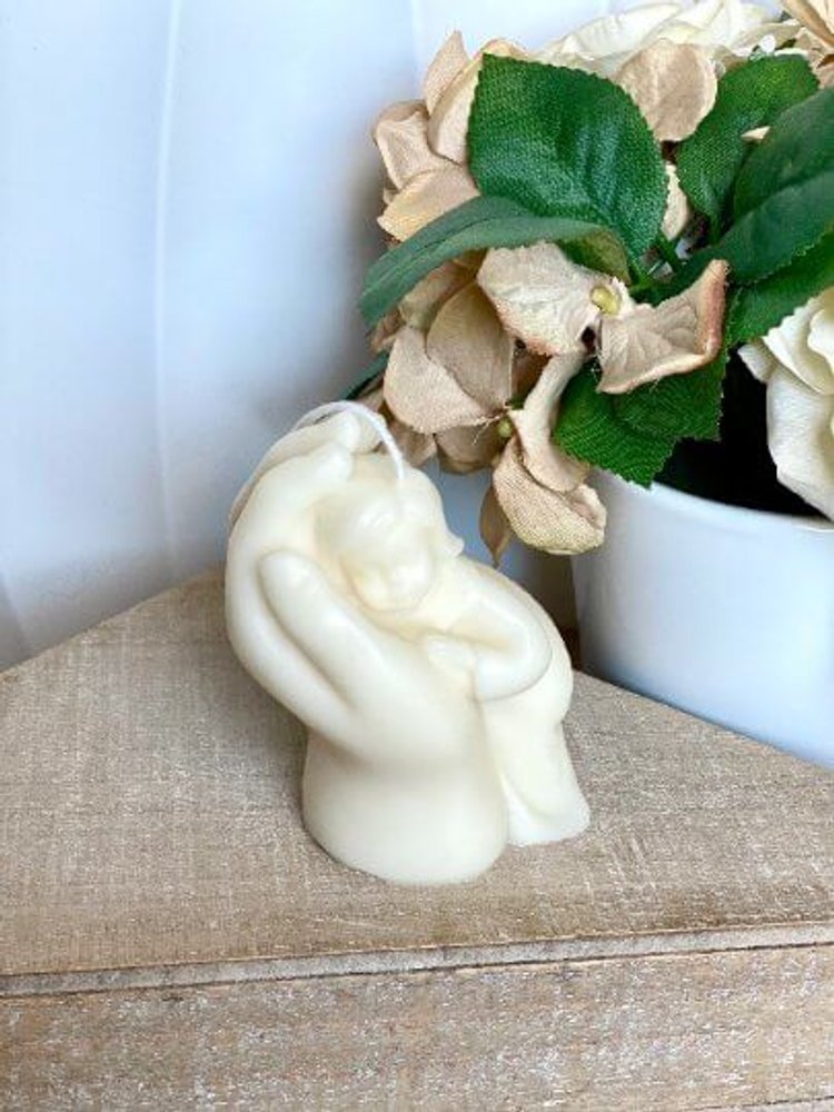 3" Ivory Unscented Baby Dimensional Candle