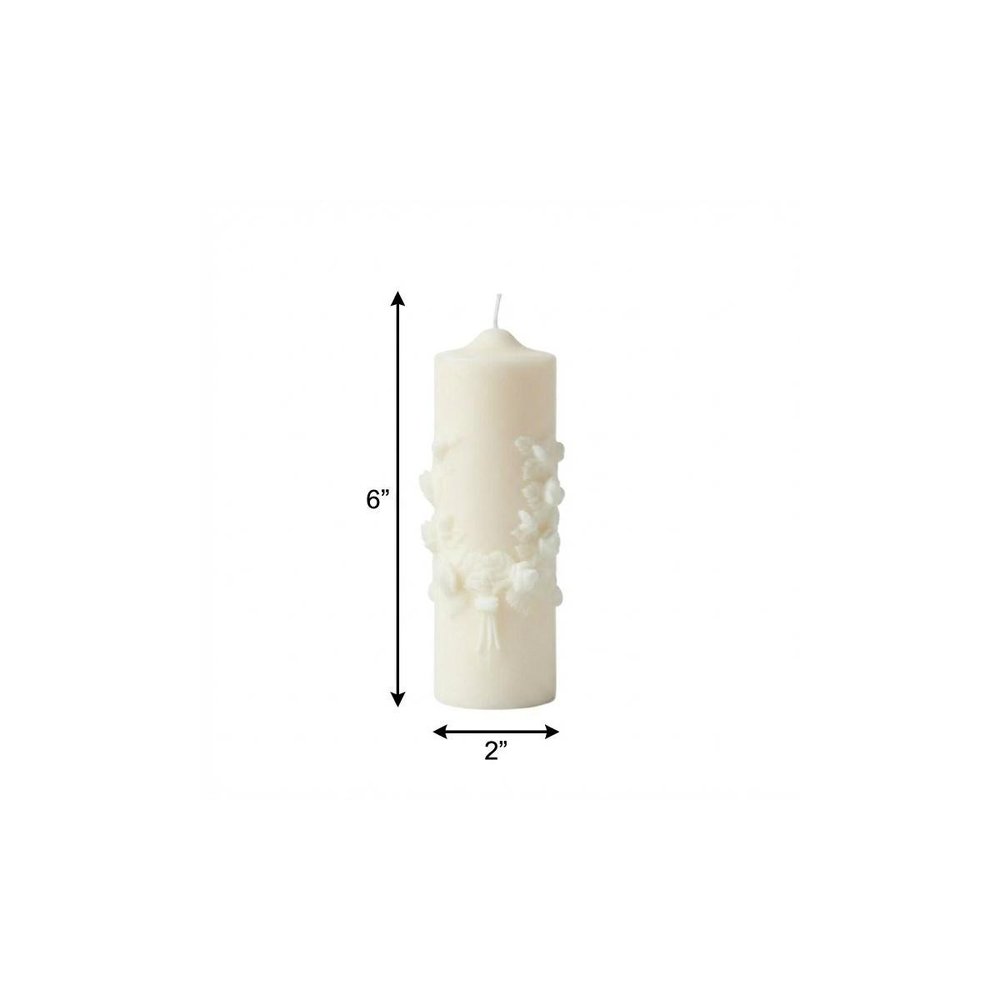 2" Ivory Creamy Vanilla Scented Candle Round Pillar