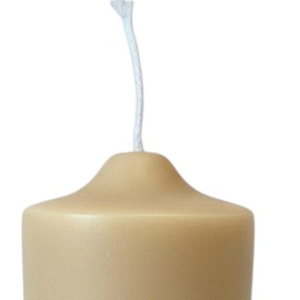 2" Almond Creamy Vanilla Scented Candle Round Pillar