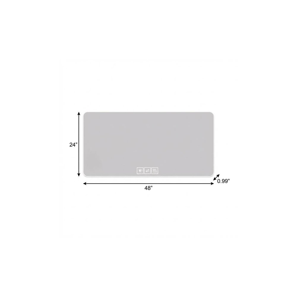 24" Lighted Frameless Anti Fog Bathroom Vanity Mirror