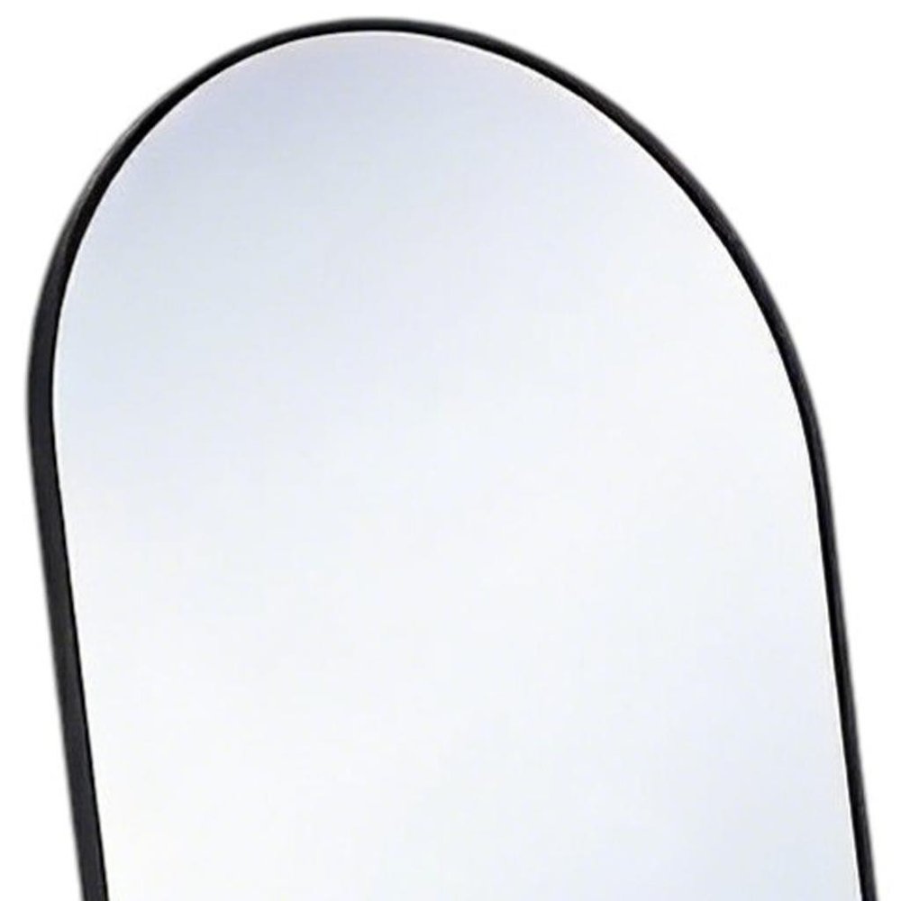 59" Black Aluminum Arch Freestanding And Wall Mounted Framed Full Length Mirror