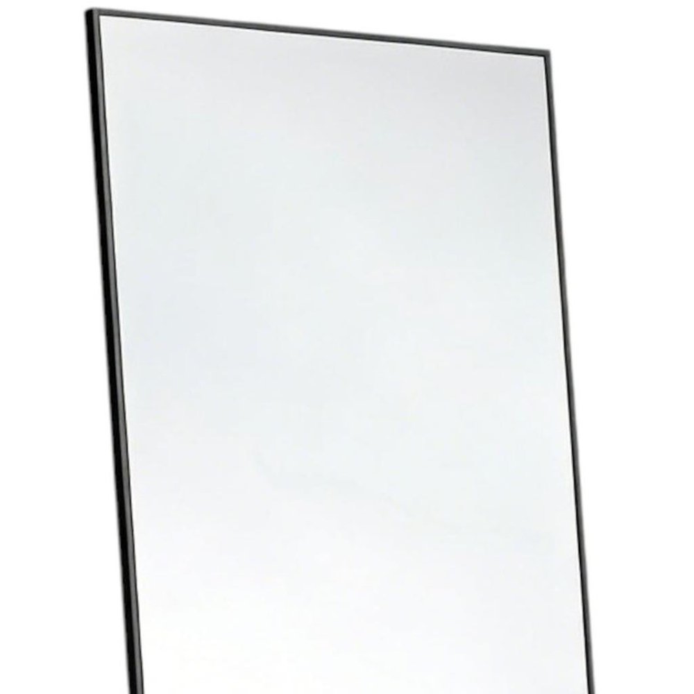 59" Black Aluminum Freestanding And Wall Mounted Framed Full Length Mirror