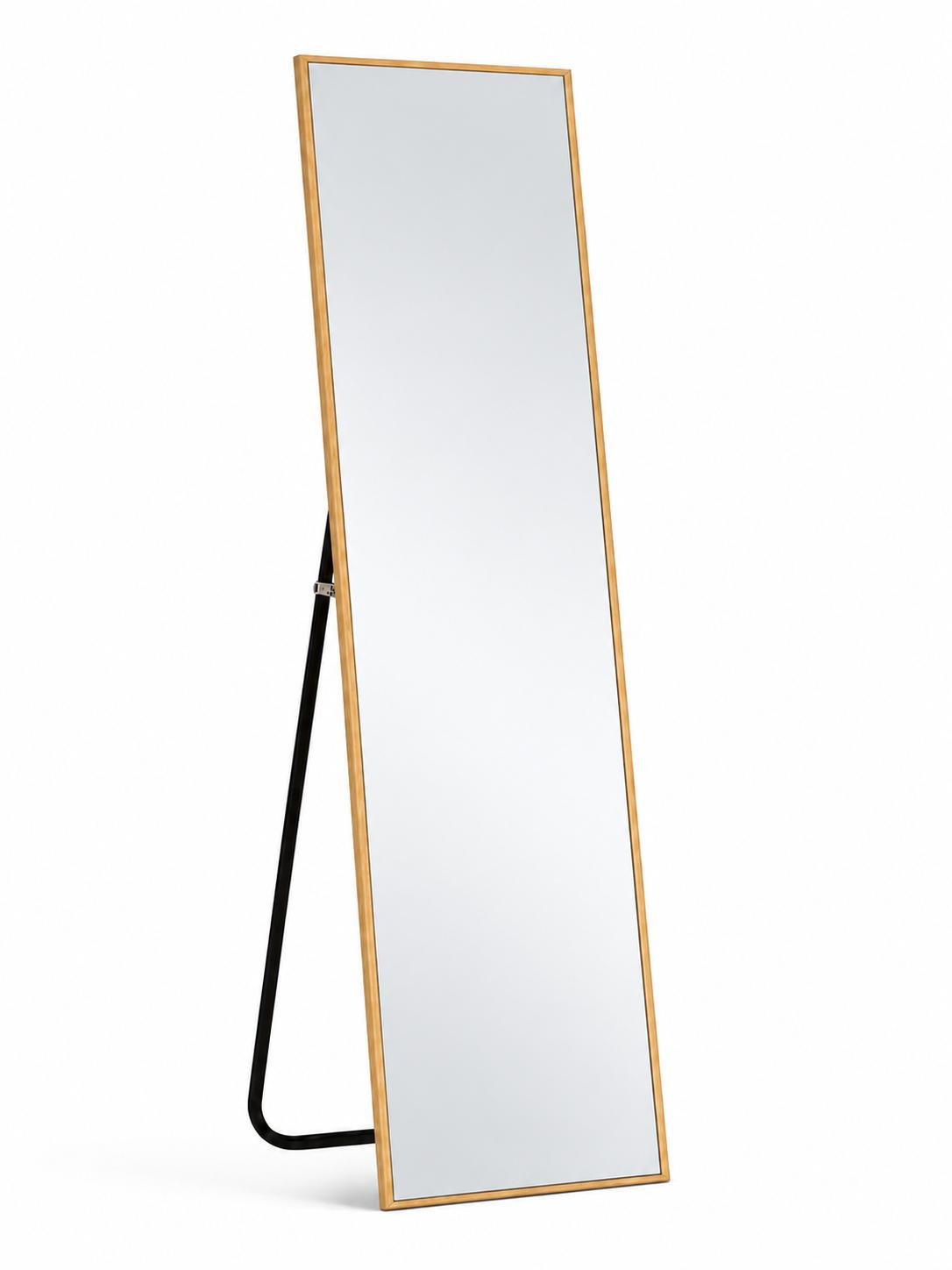 64" Gold Aluminum Freestanding And Wall Mounted Framed Full Length Mirror