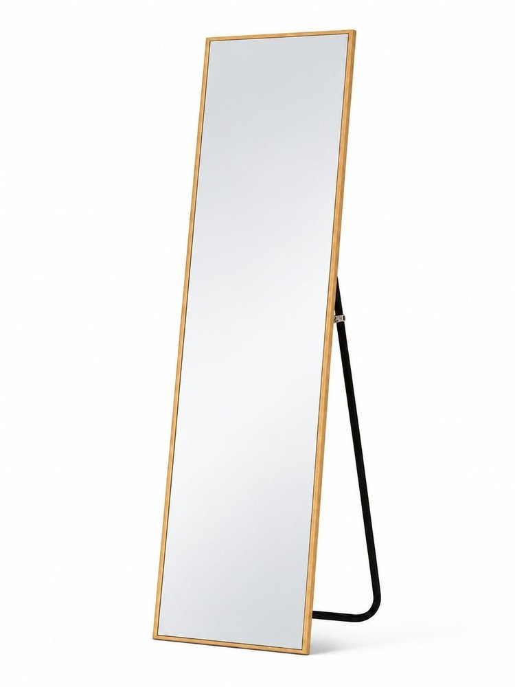 64" Black Aluminum Freestanding And Wall Mounted Framed Full Length Mirror