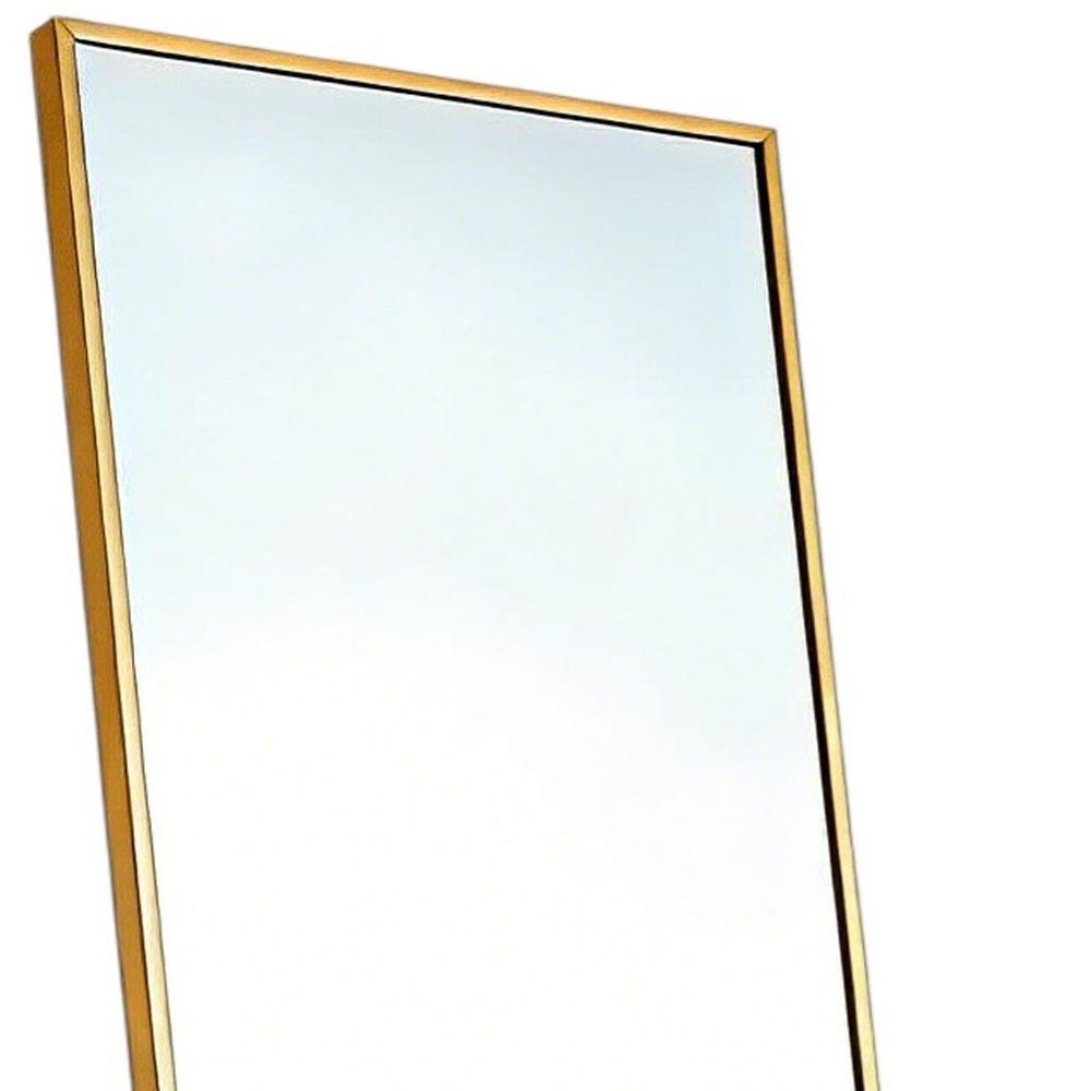 56" Black Aluminum Freestanding And Wall Mounted Framed Full Length Mirror