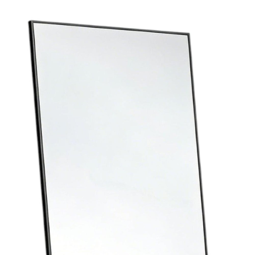67" Black Aluminum Freestanding And Wall Mounted Framed Full Length Mirror