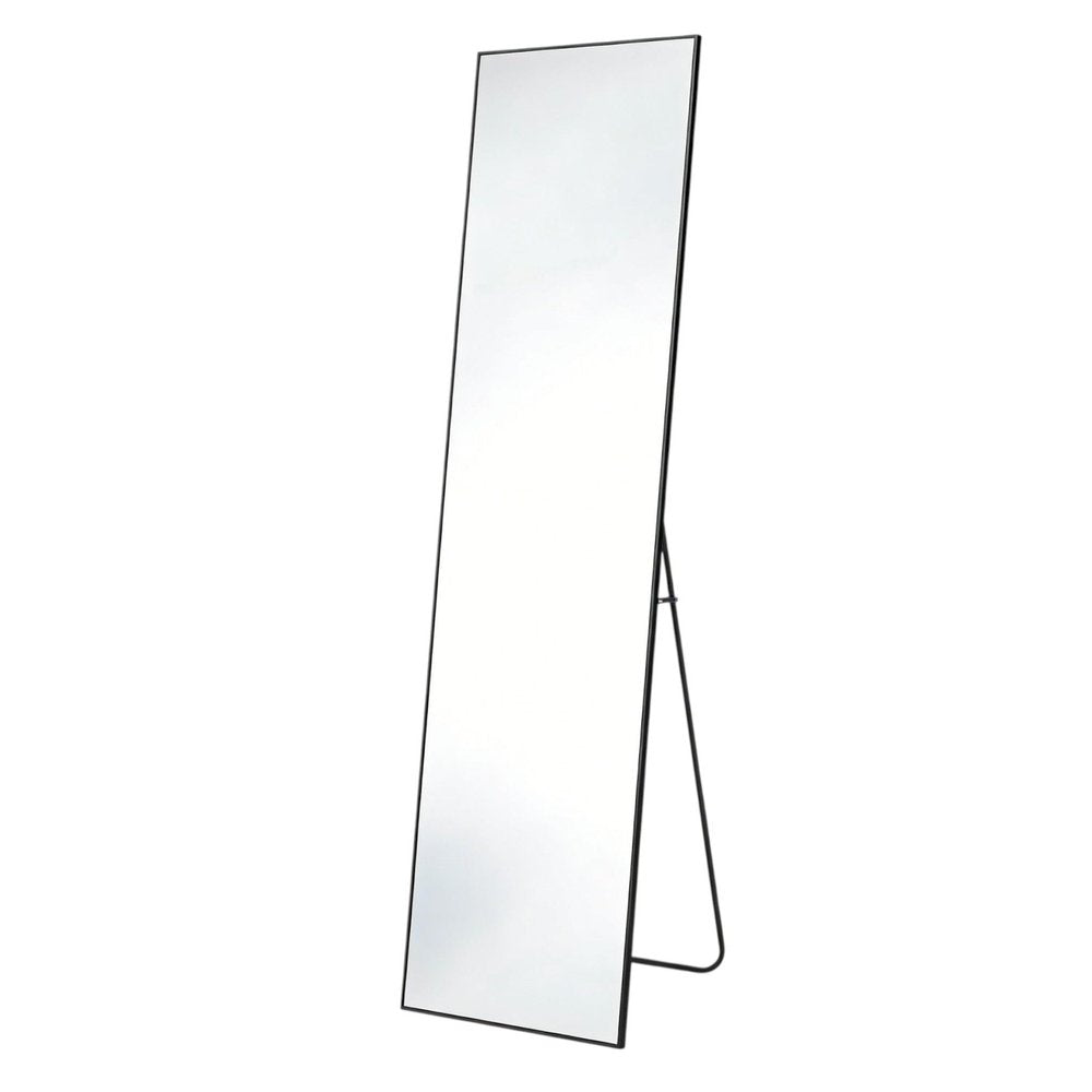 67" Black Aluminum Freestanding And Wall Mounted Framed Full Length Mirror