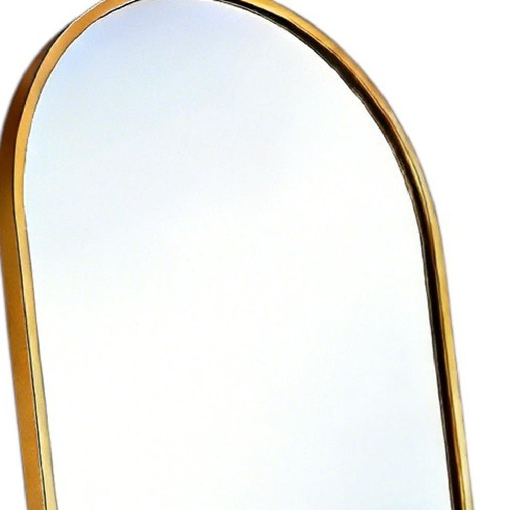 57" Black Aluminum Arch Freestanding And Wall Mounted Framed Full Length Mirror