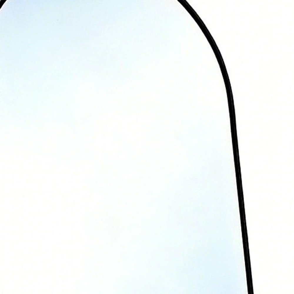 64" Black Aluminum Arch Freestanding And Wall Mounted Framed Full Length Mirror