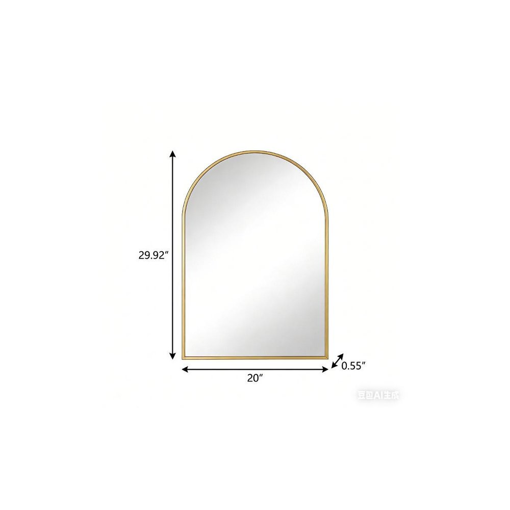 30" Gold Aluminum Arch Framed Anti Fog Accent Mirror