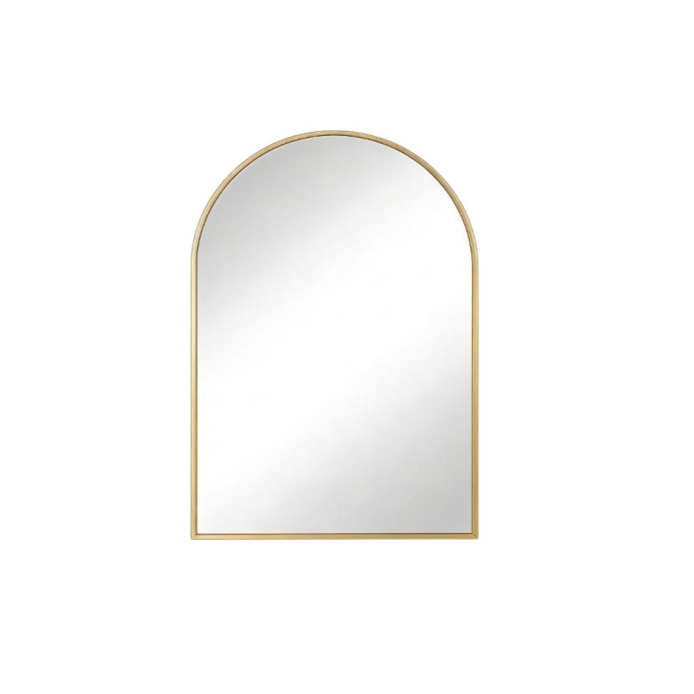 35" Gold Aluminum Arch Framed Anti Fog Accent Mirror