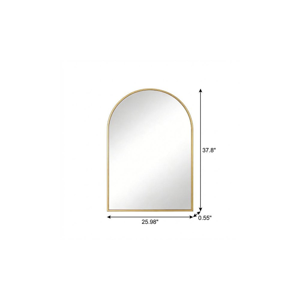 38" Gold Aluminum Arch Framed Anti Fog Accent Mirror
