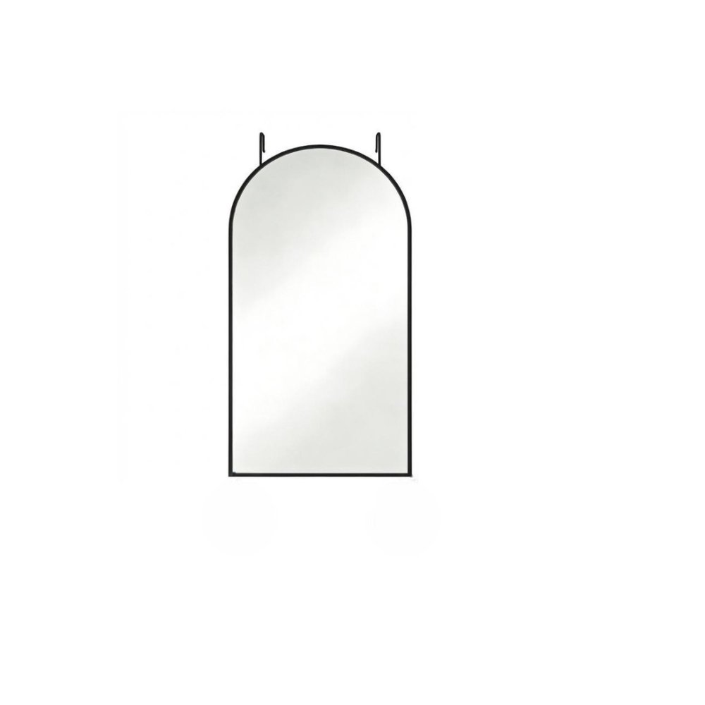 47" Black Aluminum Arch Over the Door Framed Accent Mirror