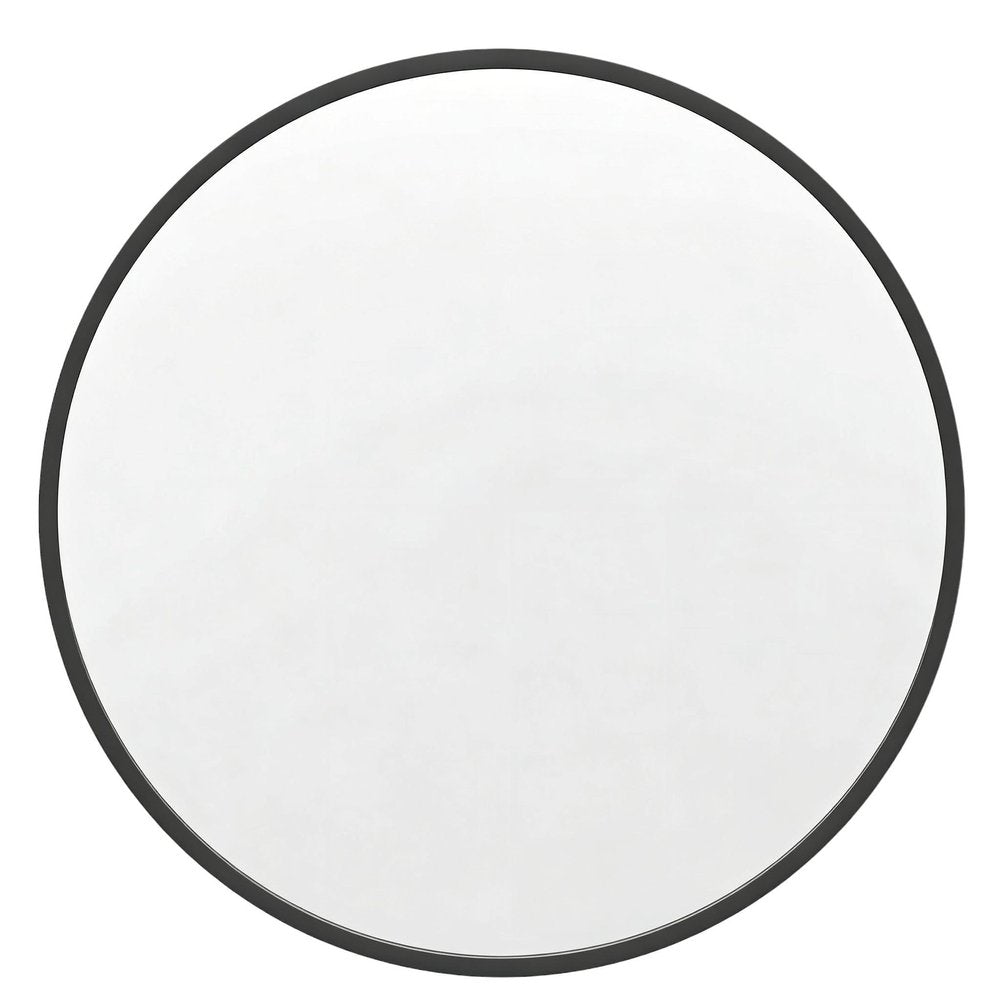 20" Black Aluminum Round Framed Accent Mirror