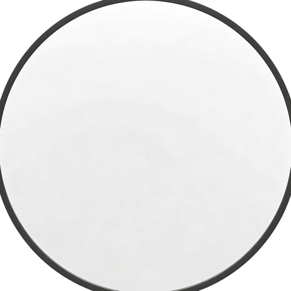 20" Black Aluminum Round Framed Accent Mirror