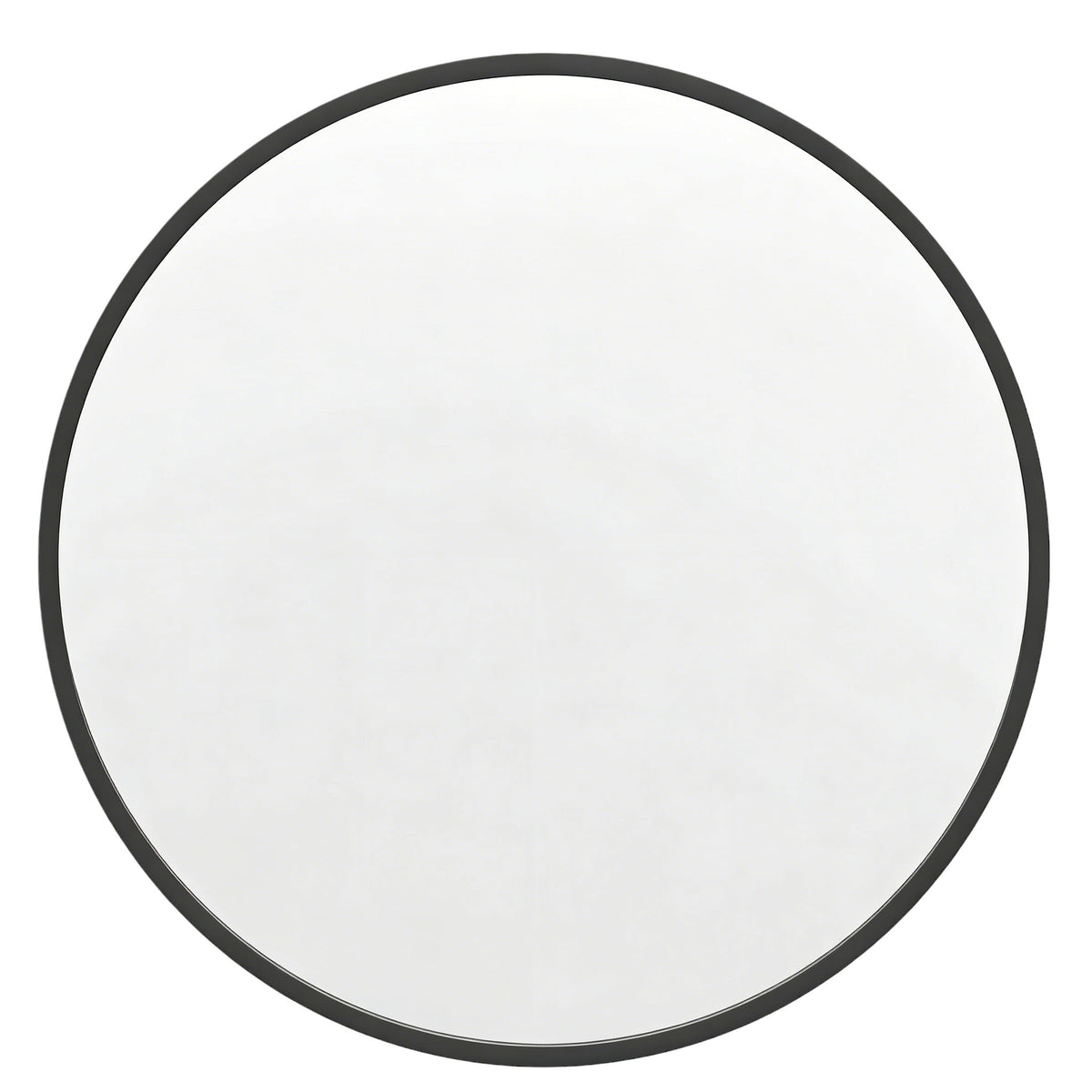 30" Black Aluminum Round Framed Accent Mirror