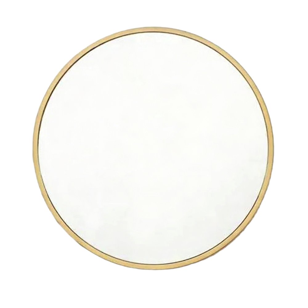 24" Gold Aluminum Round Framed Accent Mirror