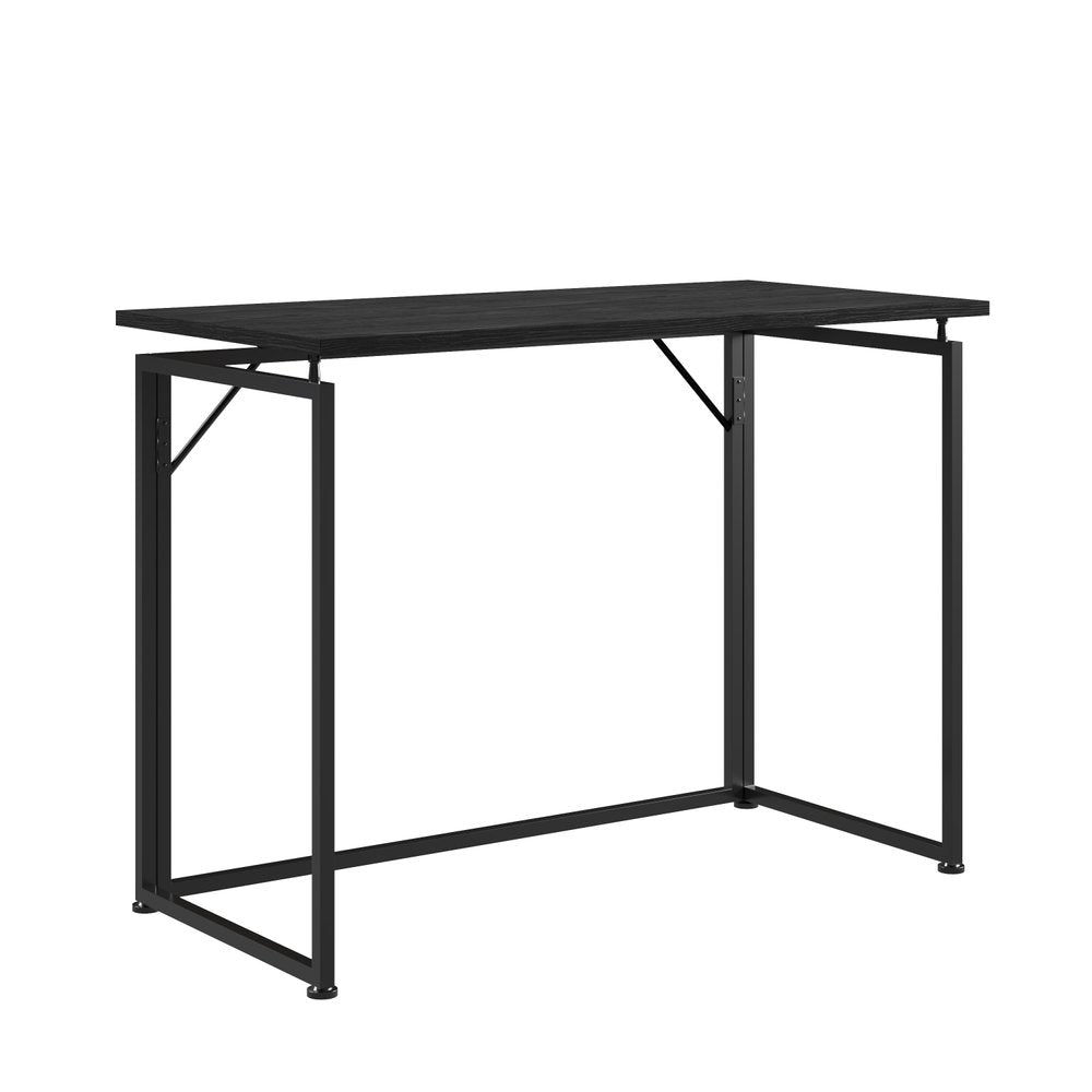 40" Black Wood and Steel Sled Computer Desk