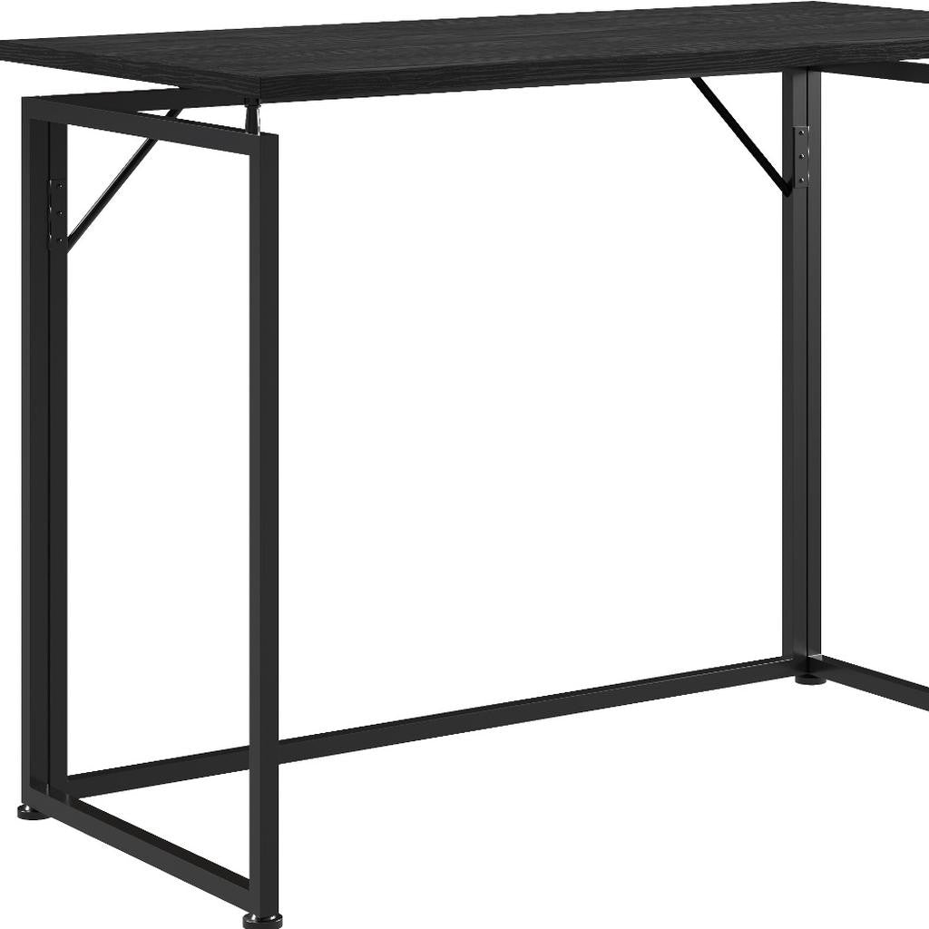 40" Black Wood and Steel Folding Sled Computer Desk