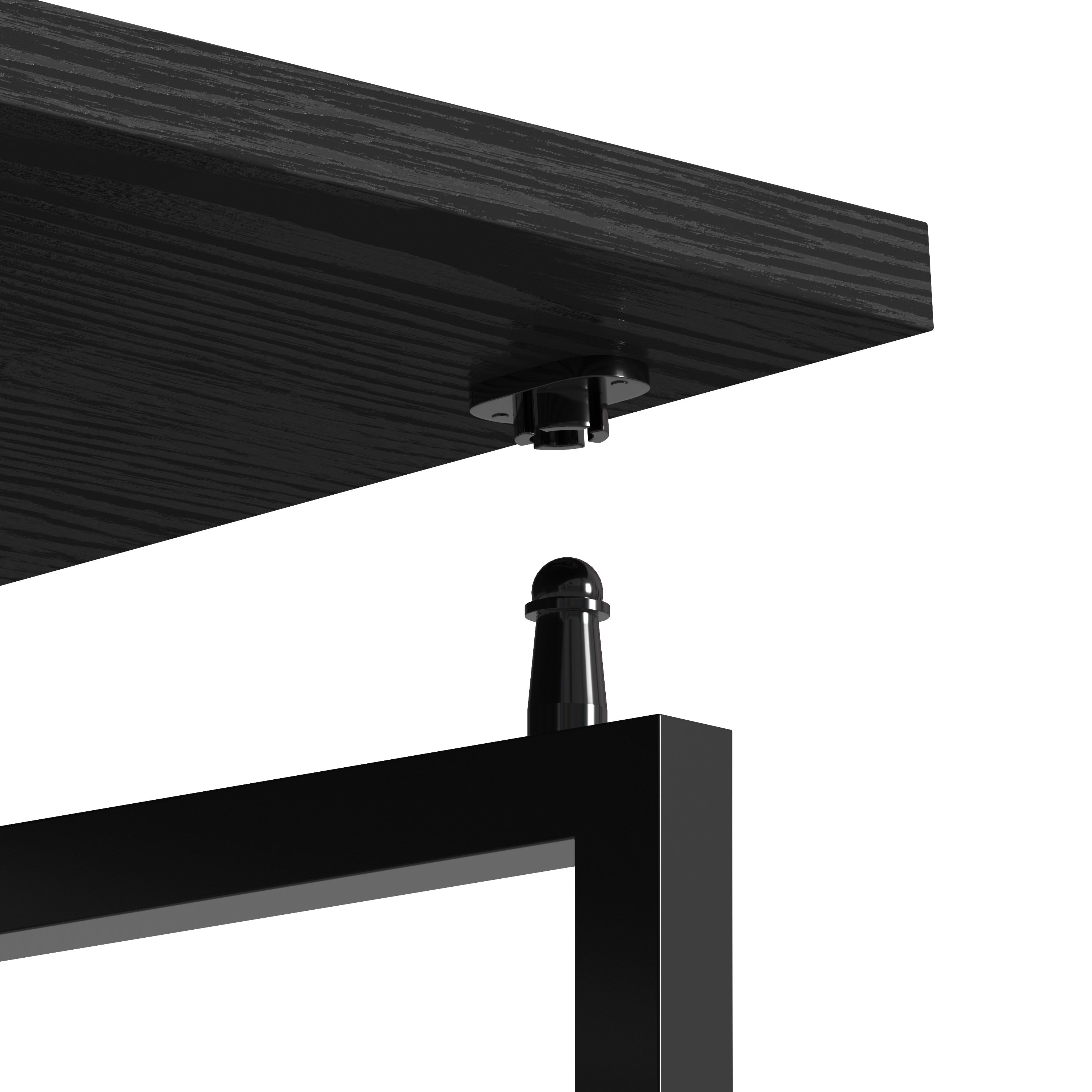 40" Black Wood and Steel Folding Sled Computer Desk