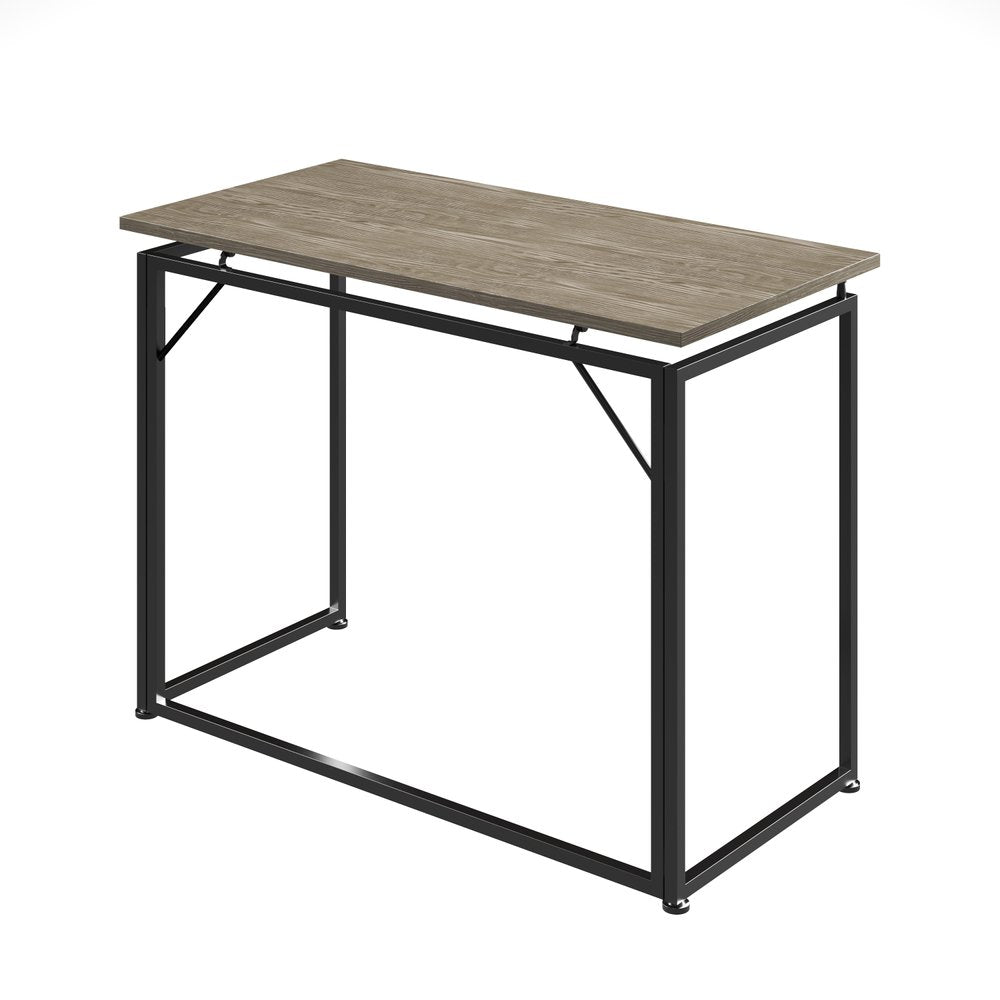 40" Black Wood and Steel Sled Computer Desk