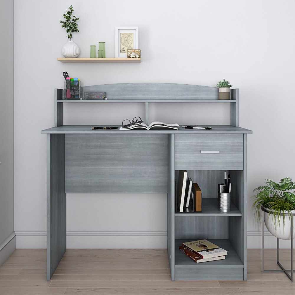 41" Gray Wood Writing Desk