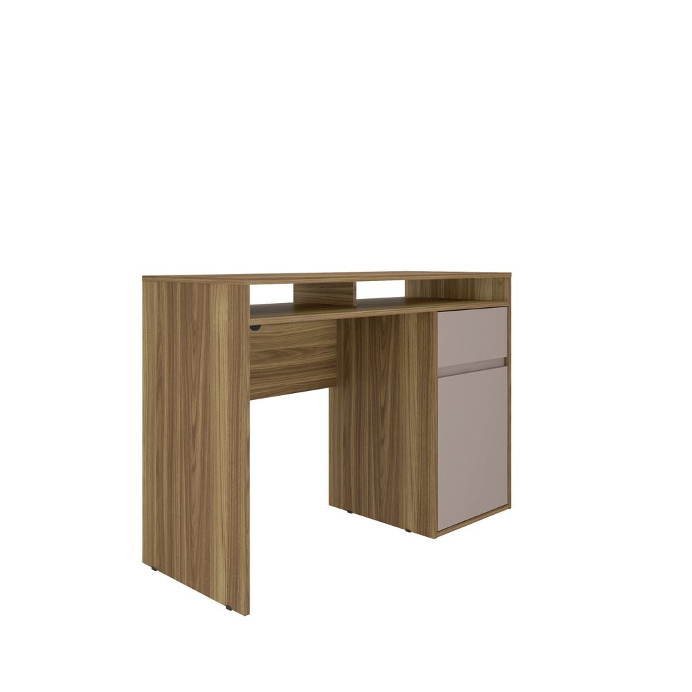 43" Walnut Wood Computer Desk