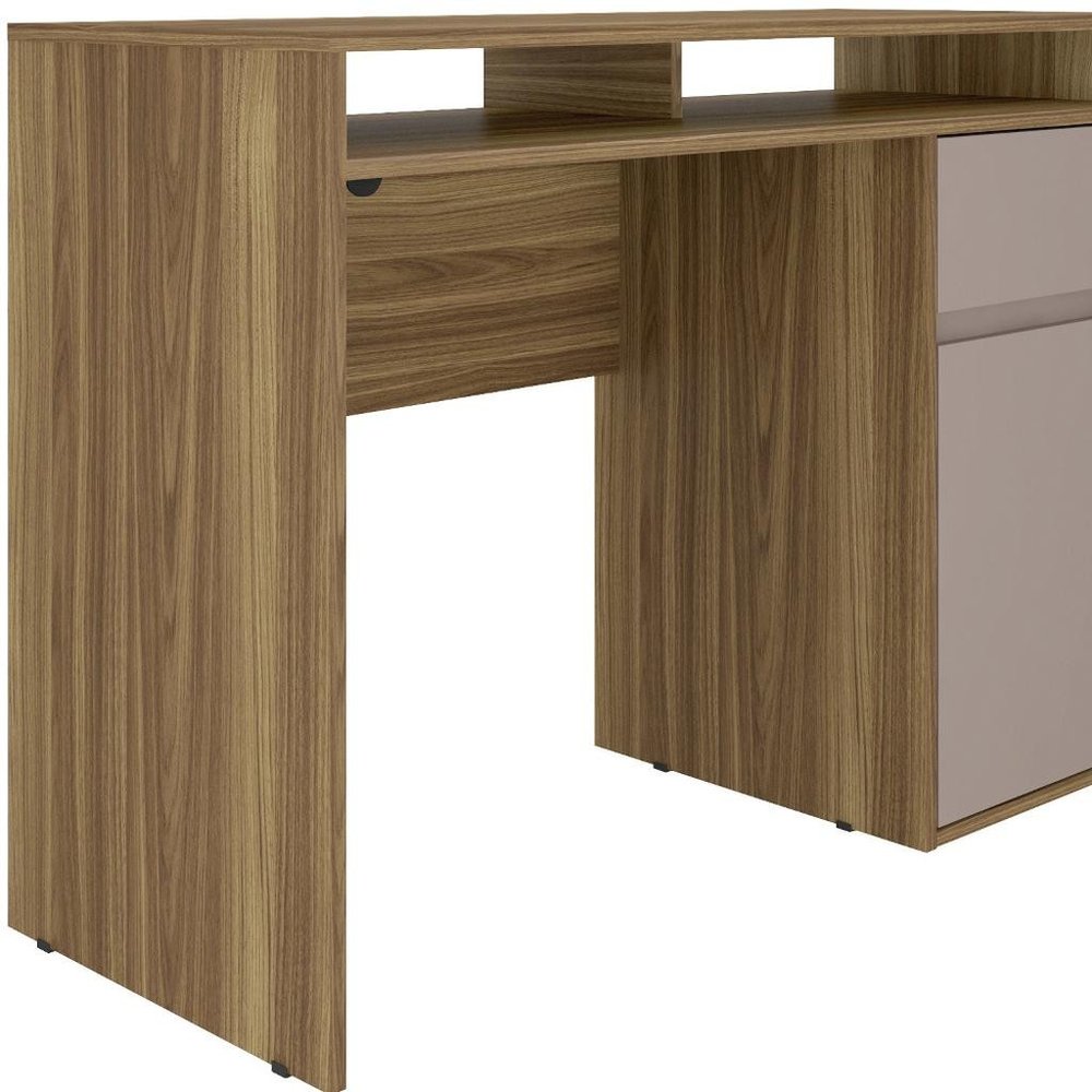 43" Walnut Wood Computer Desk