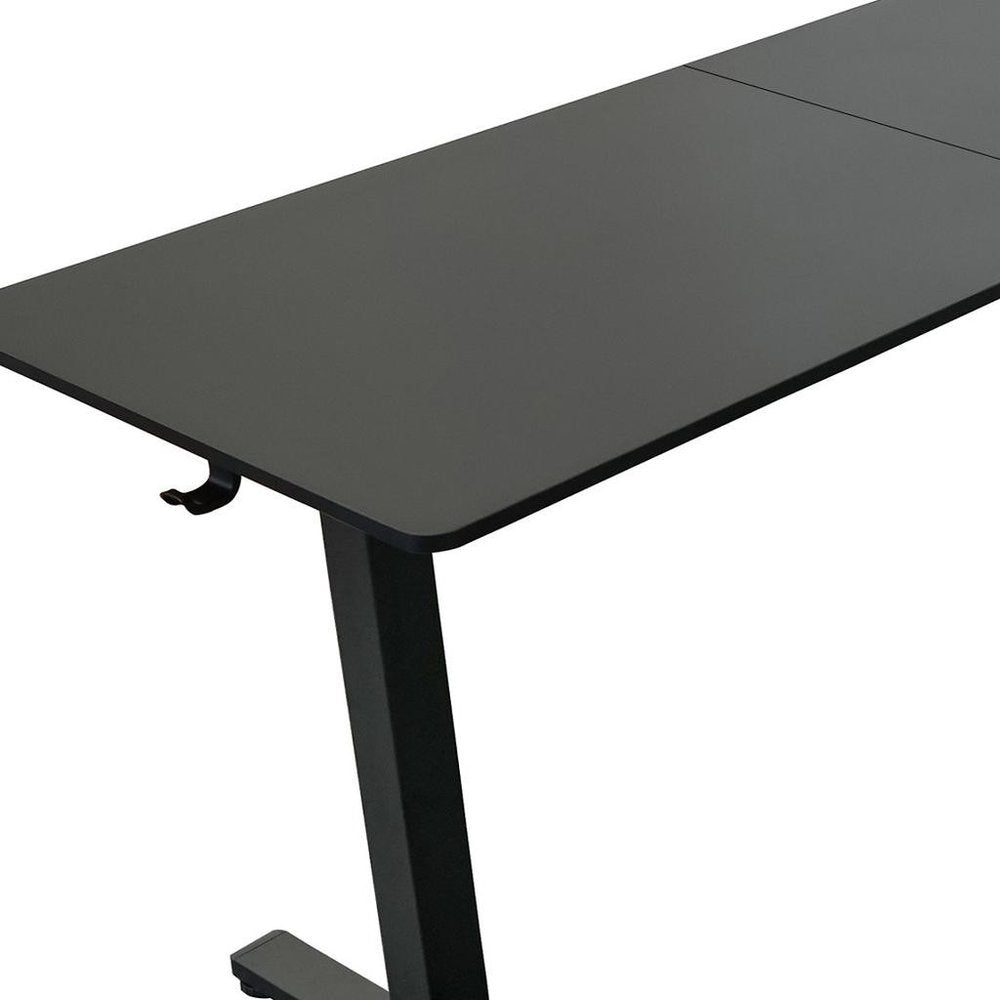 Adjustable Black Wood and Steel L Shape T-Shape Standing Desk